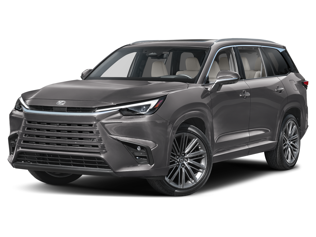 2025 Lexus TX TX 350 Luxury AWD in Cloudburst Gray — front three-quarter view