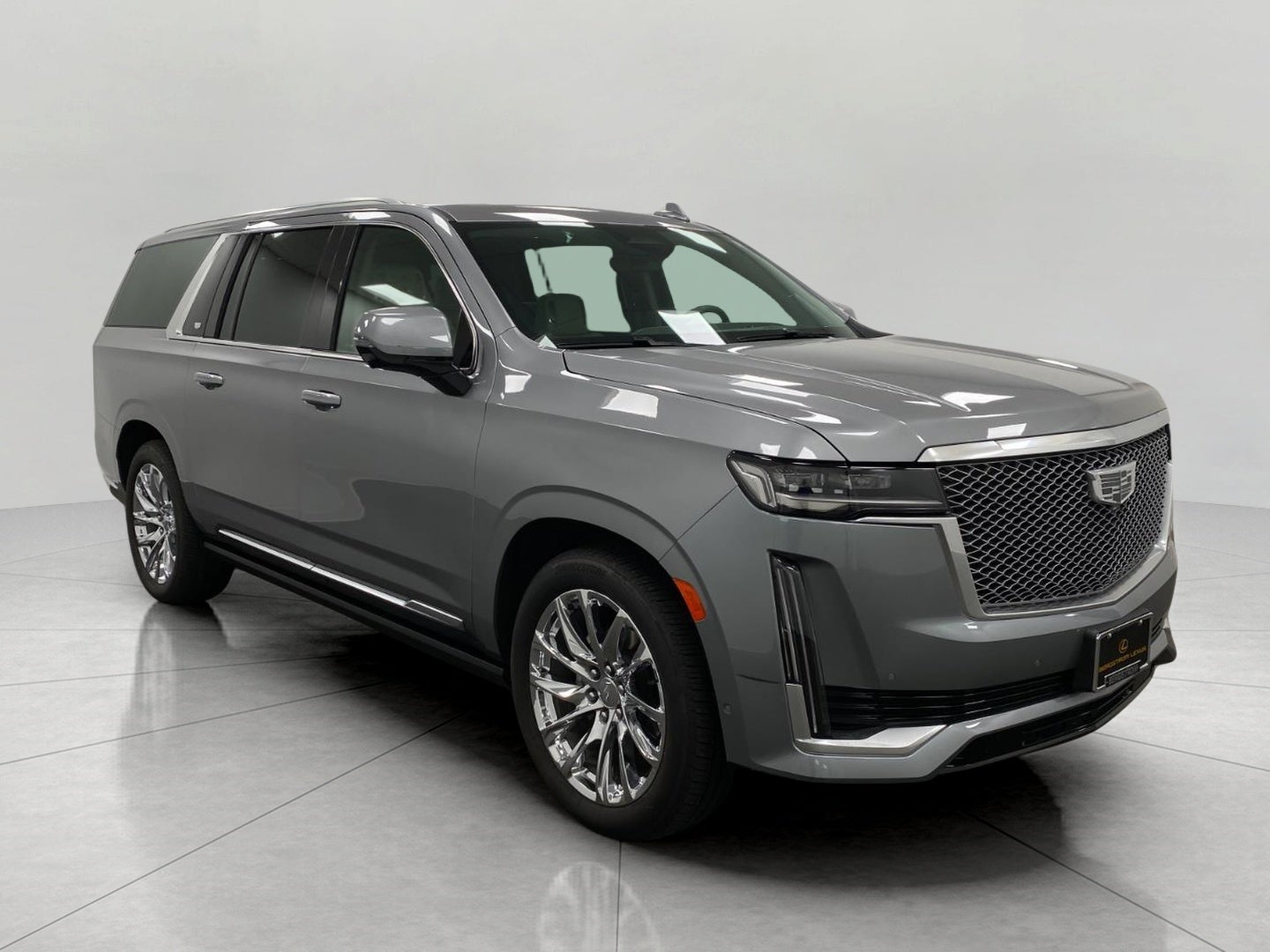 2023 Cadillac Escalade ESV 4WD 4dr Premium Luxury Platinum in Argent Silver Metallic — front three-quarter view