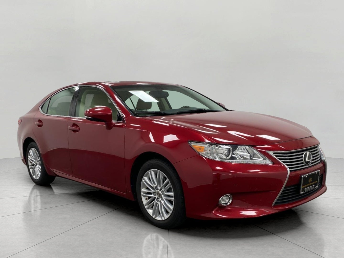 2014 Lexus ES 350 4dr Sdn in Matador Red Mica — front three-quarter view