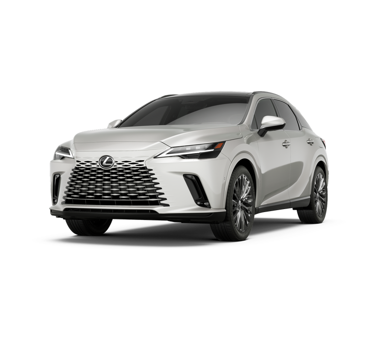 2026 Lexus RX HYBRID RX 350h LUXURY AWD in Eminent White Pearl — front three-quarter view